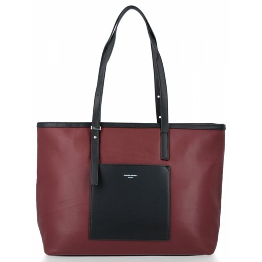 Shopper bag David Jones bez dodatków elegancka brązowa duża matowa 