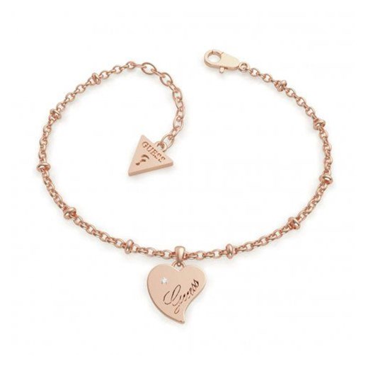 Biżuteria Guess damska bransoletka różowe złoto serce UBB79011-S  otozegarki