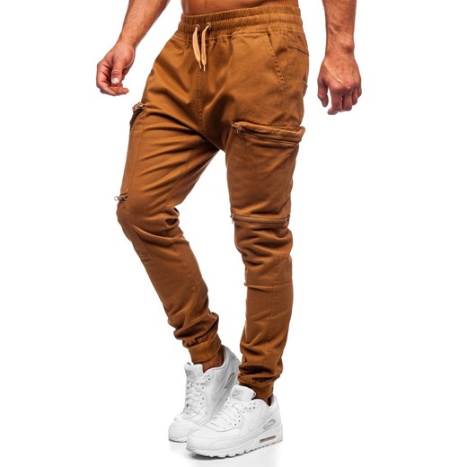 Camelowe spodnie joggery bojówki męskie Bolf 0475 XL promocja Denley