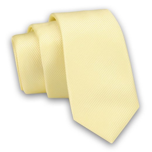 Jednokolorowy Krawat Męski, Śledź - 5 cm - Angelo di Monti, Kanarkowy KRADM1407 Angelo Di Monti JegoSzafa.pl