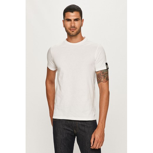 T-shirt męski Trussardi Jeans z bawełny bez wzorów 