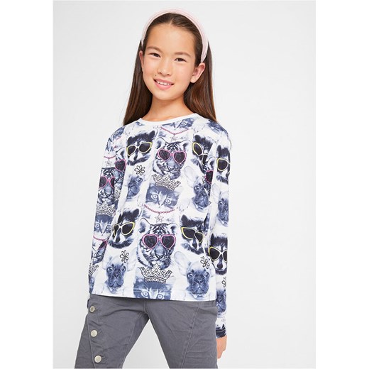 Shirt dziewczęcy z długim rękawem i fotodrukiem | bonprix Bonprix 128/134 bonprix