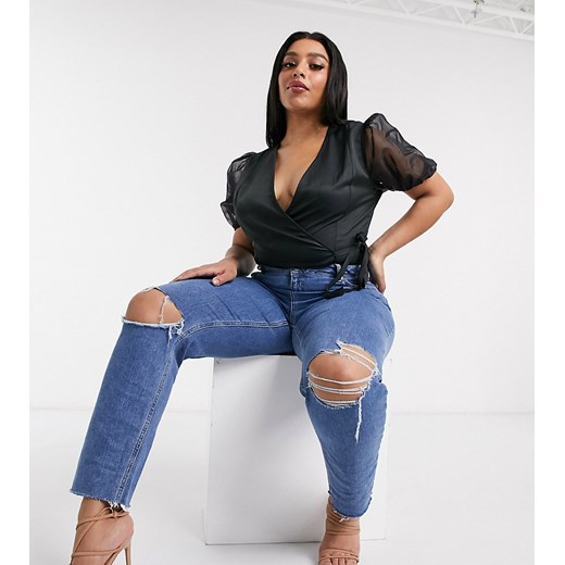 ASOS DESIGN Curve Farleigh – Ciemnoniebieskie mom jeans z