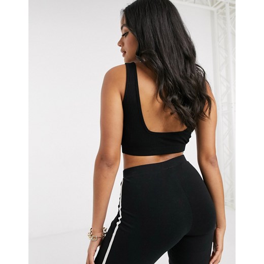 ASOS DESIGN – Czarny krótki top na ramiączkach z kwadratowym dekoltem z przodu i głębokim dekoltem z tyłu 34 Asos Poland