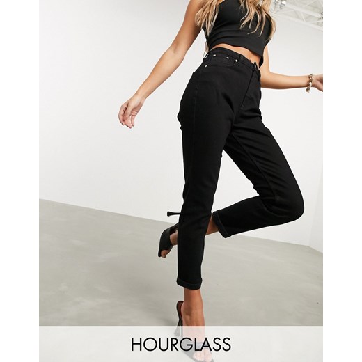 ASOS DESIGN Hourglass – Farleigh – Czarne dopasowane mom jeans-Czarny W30 L32 Asos Poland