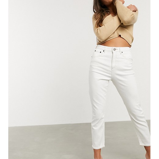 ASOS DESIGN Petite – Farleigh – Dopasowane mom jeans z wysokim stanem w kolorze złamanej bieli z materiału z recyklingu-Biały W25 L28 Asos Poland