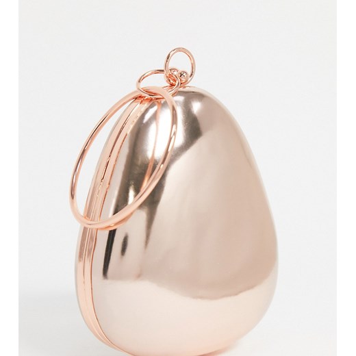 True Decadence – Strukturyzowana torebka do ręki w kolorze różowego złota z efektem lustrzanego połysku i okrągłym uchwytem, tylko w ASOS-Złoty True Decadence No Size Asos Poland