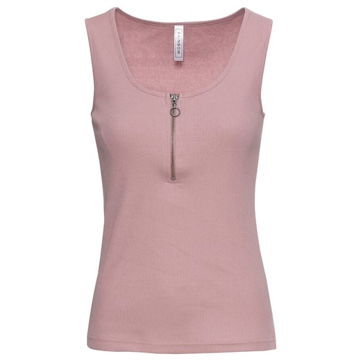 Top w prążek z zamkiem | bonprix Bonprix 32/34 wyprzedaż bonprix