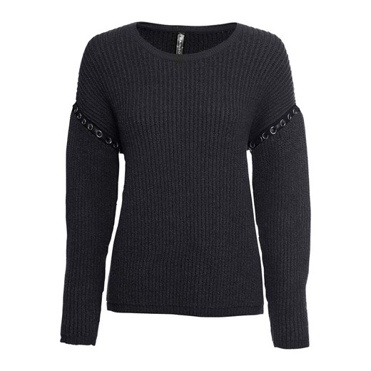 Sweter w prążek z ozdobnymi oczkami | bonprix Bonprix 44/46 promocyjna cena bonprix