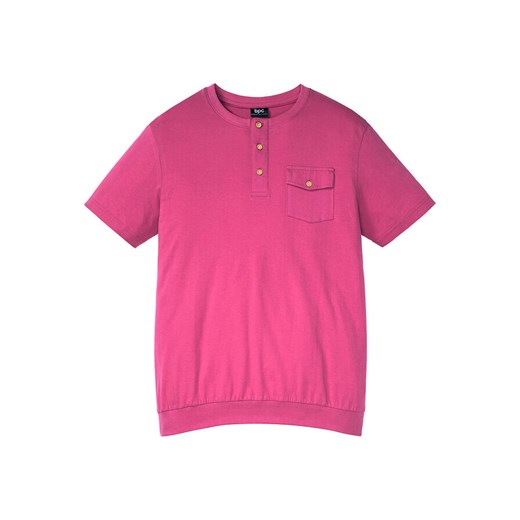 Shirt w wygodnym fasonie z dekoltem henley i krótkim rękawem | bonprix Bonprix 44/46 (S) promocyjna cena bonprix