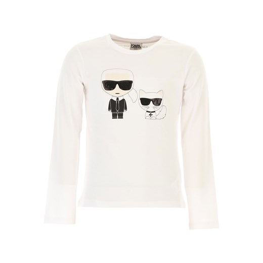 Karl Lagerfeld Koszulka Dziecięca dla Dziewczynek, biały, Bawełna, 2019, 10Y 12Y 14Y 16Y 6Y 8Y Karl Lagerfeld 10Y RAFFAELLO NETWORK