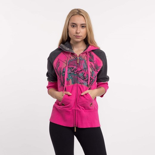 Bluza damska Ecko różowa młodzieżowa w abstrakcyjnym wzorze 