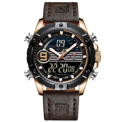 ZEGAREK MĘSKI NAVIFORCE - NF9146L (zn088c) - dark brown + BOX Naviforce uniwersalny timeup.pl