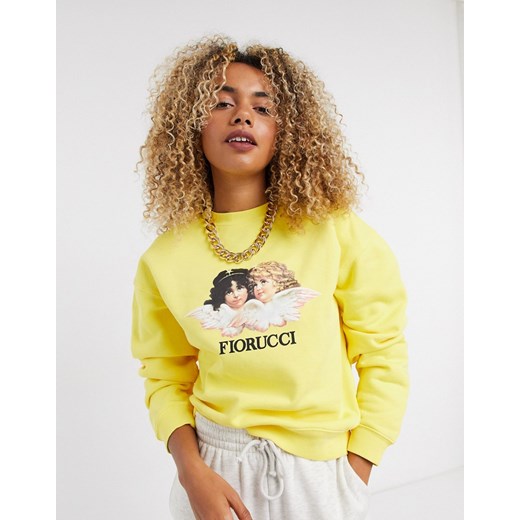 Fiorucci – Żółta bluza z nadrukiem z aniołkami w stylu vintage-Żółty Fiorucci L Asos Poland