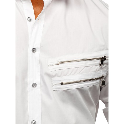 Denley koszula męska elegancka bawełniana biała 