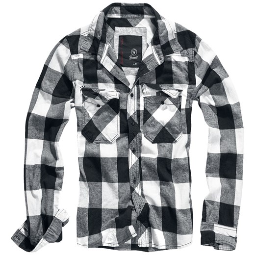 Brandit - Checkshirt - Koszula flanelowa - czarny biały S EMP