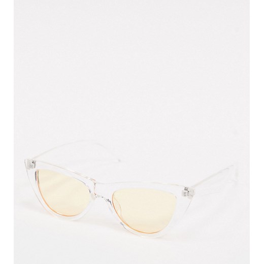 PIECES CLEAR SUNGLASSES WITH Y-Żółty Pieces One Size Asos Poland