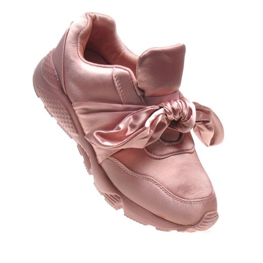 Wsuwane różowe buty sportowe z kokardą /G1-3 4554 S078/ Pantofelek24 36 promocja pantofelek24.pl