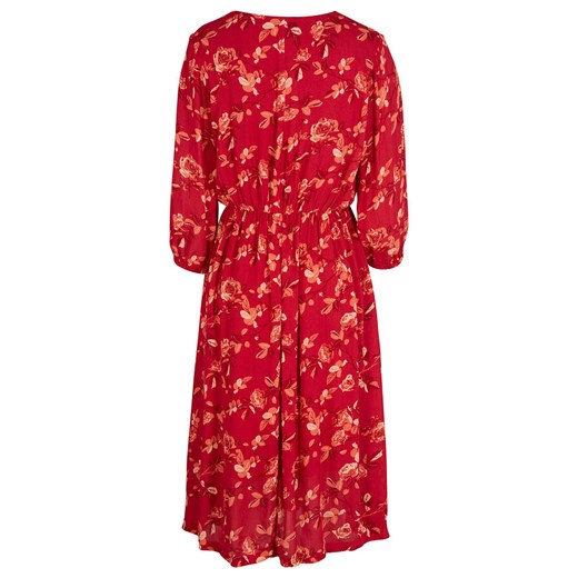 Sukienka midi z dekoltem w serek i plisą guzikową | bonprix Bonprix 50 bonprix