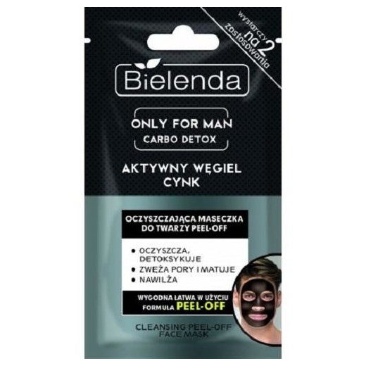 BIELENDA_Only For Man Carbo Detox maseczka do twarzy dla mężczyzn Aktywny Węgiel & Cynk 2x5g Bielenda perfumeriawarszawa.pl