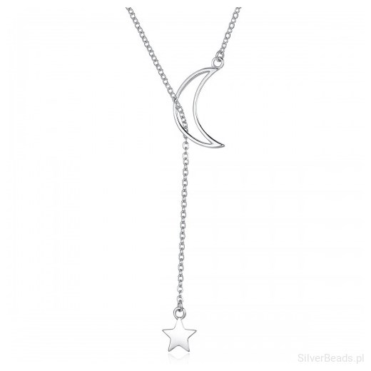 N07 Księżyc gwiazda naszyjnik srebro 925 regulacja Silverbeads.pl SilverBeads