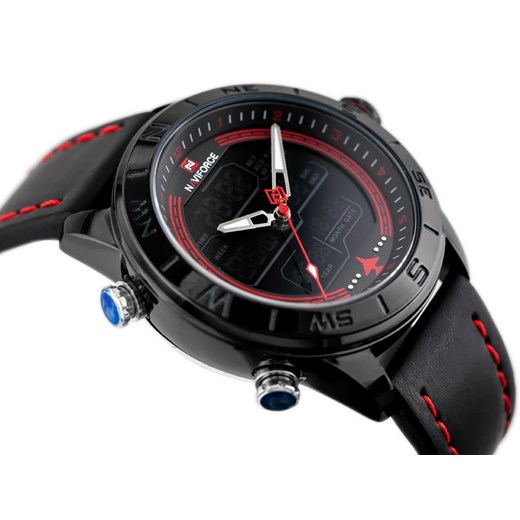 ZEGAREK MĘSKI NAVIFORCE - NF9144 (zn077b) - black/red + box Naviforce uniwersalny timeup.pl