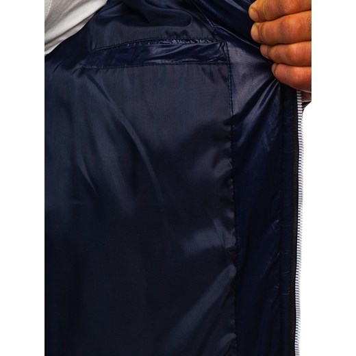 Granatowa przejściowa kurtka męska pikowana Denley 6191 M okazyjna cena Denley