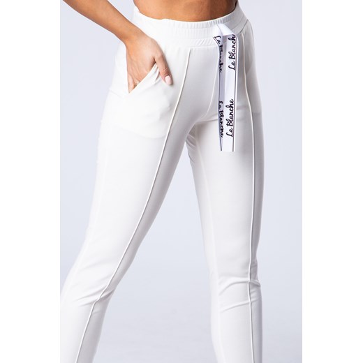 Dresowe spodnie z przeszyciami i szeroką gumą w pasie La Blanche 40 EVOSTYLE.pl