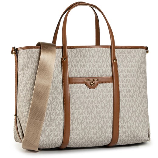 Shopper bag elegancka bez dodatków na ramię z nadrukiem duża