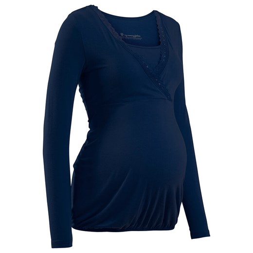 Shirt ciążowy i do karmienia, z koronkową wstawką, długi rękaw | bonprix Bonprix 48/50 bonprix