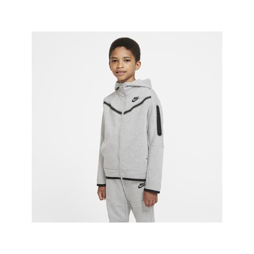 Rozpinana bluza z kapturem dla dużych dzieci (chłopców) Nike Sportswear Tech Fleece - Szary Nike M Nike poland