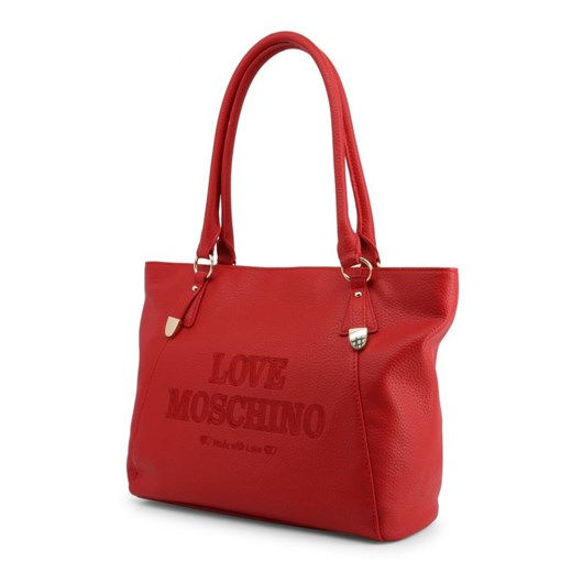 Shopper bag Love Moschino matowa mieszcząca a4 bez dodatków na ramię 
