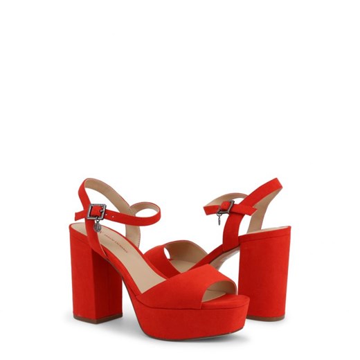 Armani Exchange sandały damskie czerwone bez wzorów eleganckie 