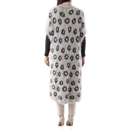 Sweter damski Cristina Gavioli casualowy z poliamidu z dekoltem v w abstrakcyjnym wzorze 