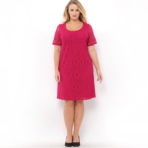 Sukienka koronkowa la-redoute-pl rozowy bawełniane