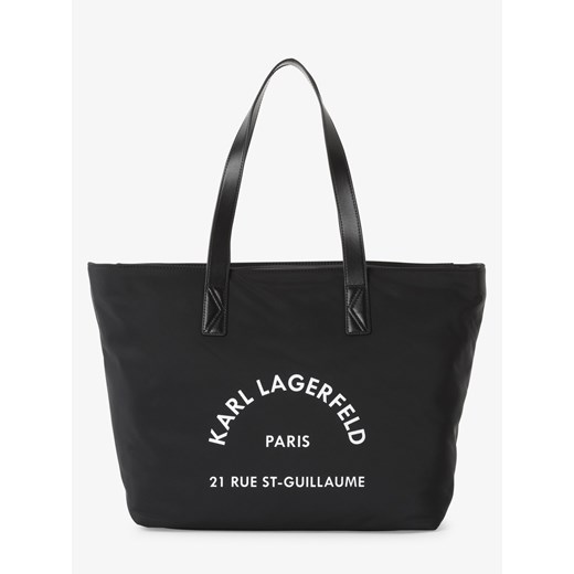 KARL LAGERFELD - Damska torba shopper z dodatkiem skóry, czarny Karl Lagerfeld ONE SIZE vangraaf