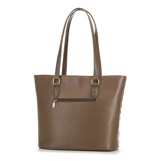 Shopper bag Wittchen brązowa bez dodatków elegancka na ramię ze skóry ekologicznej duża 