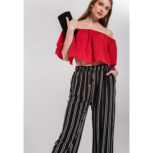 Czarne Spodnie Striped Renee M/L okazja Renee odzież