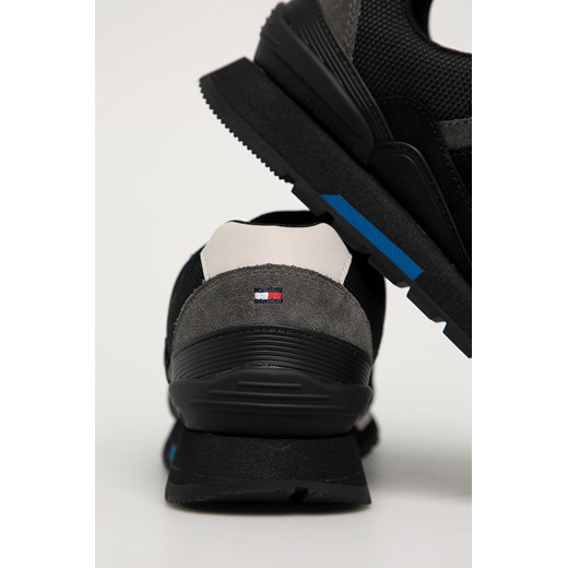 Czarne buty sportowe męskie Tommy Hilfiger z zamszu 