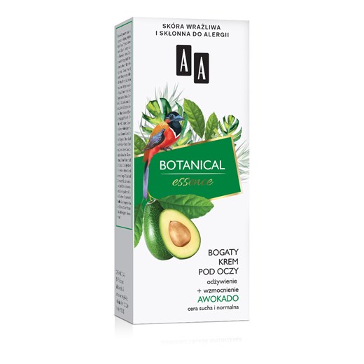 AA BOTANICAL ESSENCE Bogaty krem pod oczy odżywienie+wzmocnienie, awokado, cera sucha i normalna, 15 ml, Oceanic_sa Oceanic_SA