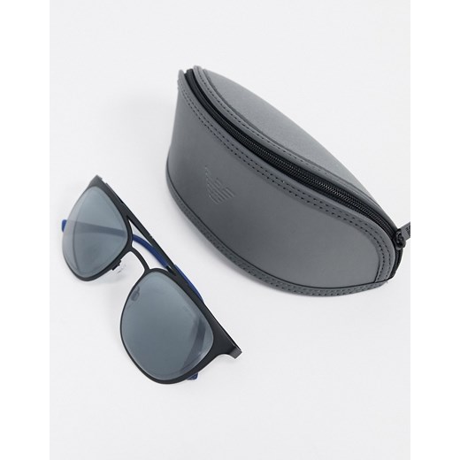 Emporio Armani – Czarne okulary przeciwsłoneczne aviator-Czarny Emporio Armani No Size okazja Asos Poland