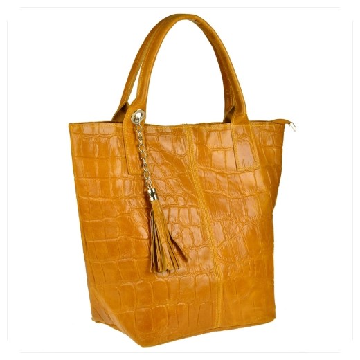 Shopper bag Vezze skórzana glamour do ręki 