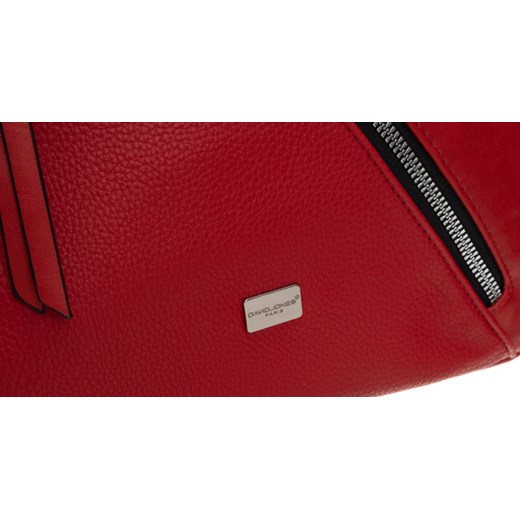 Shopper bag David Jones czerwona duża matowa bez dodatków 