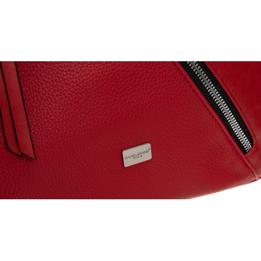 Shopper bag David Jones czerwona duża matowa bez dodatków
