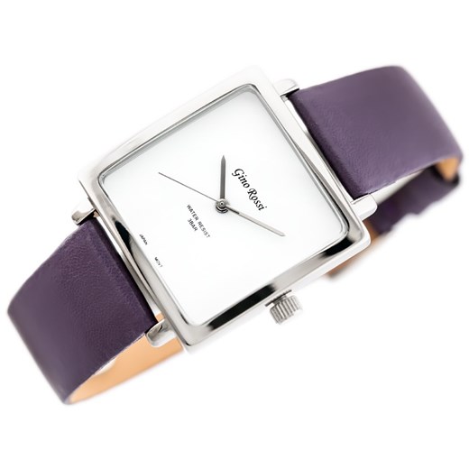 ZEGAREK DAMSKI GINO ROSSI - SIMPLY (zg501h) silver/violet + BOX - Srebrny || Fioletowy Gino Rossi TAYMA