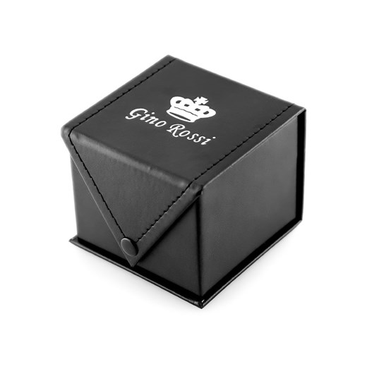 ZEGAREK MĘSKI GINO ROSSI - E10856A - EXCLUSIVE (zg239c) + BOX - Czarny || Srebrny Gino Rossi TAYMA