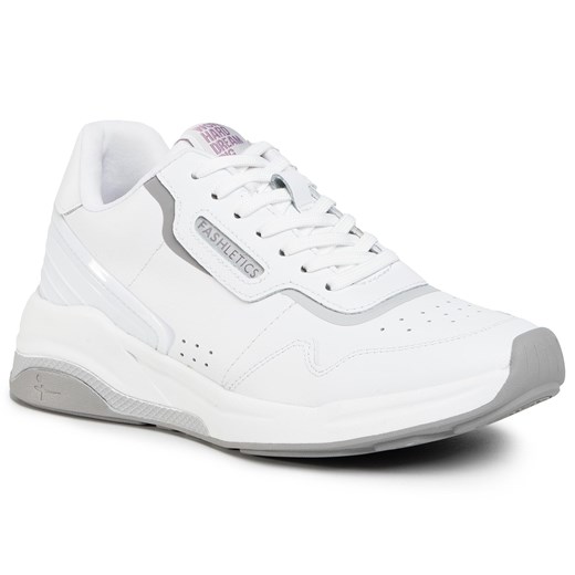 Buty sportowe damskie sneakersy młodzieżowe białe sznurowane płaskie 