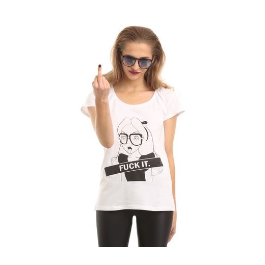 NOH8 T- Shirt Alice F*CK IT mustache-pl bialy Koszulki