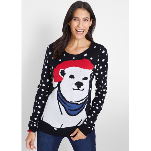 Sweter bożonarodzeniowy z cekinami | bonprix Bonprix 40/42 bonprix okazyjna cena