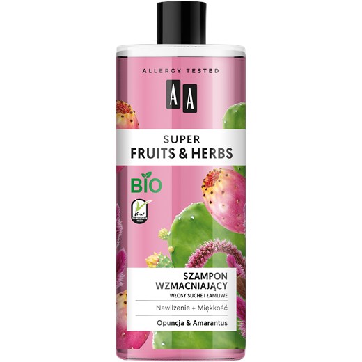 AA SUPER FRUITS&HERBS szampon wzmacniający włosy suche i łamliwe opuncja&amarantus 500 ml Oceanic_sa Oceanic_SA